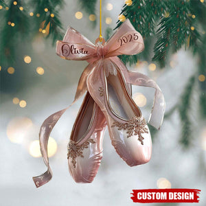 Personalized Ballet Shoes Christmas Ornament