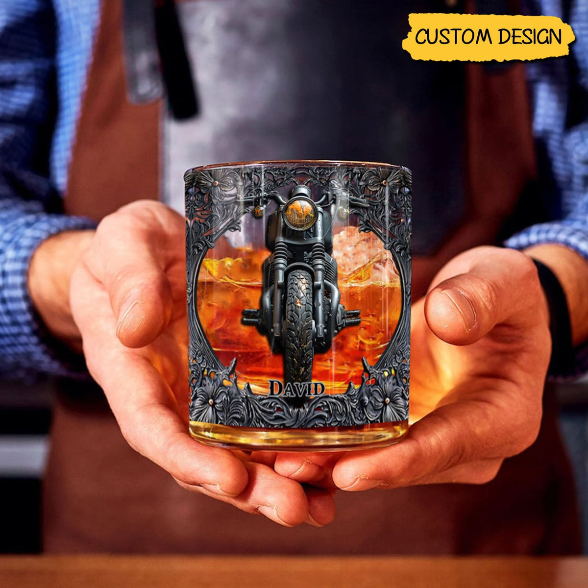 Biker Whiskey - Personalized Biker Whiskey Glass