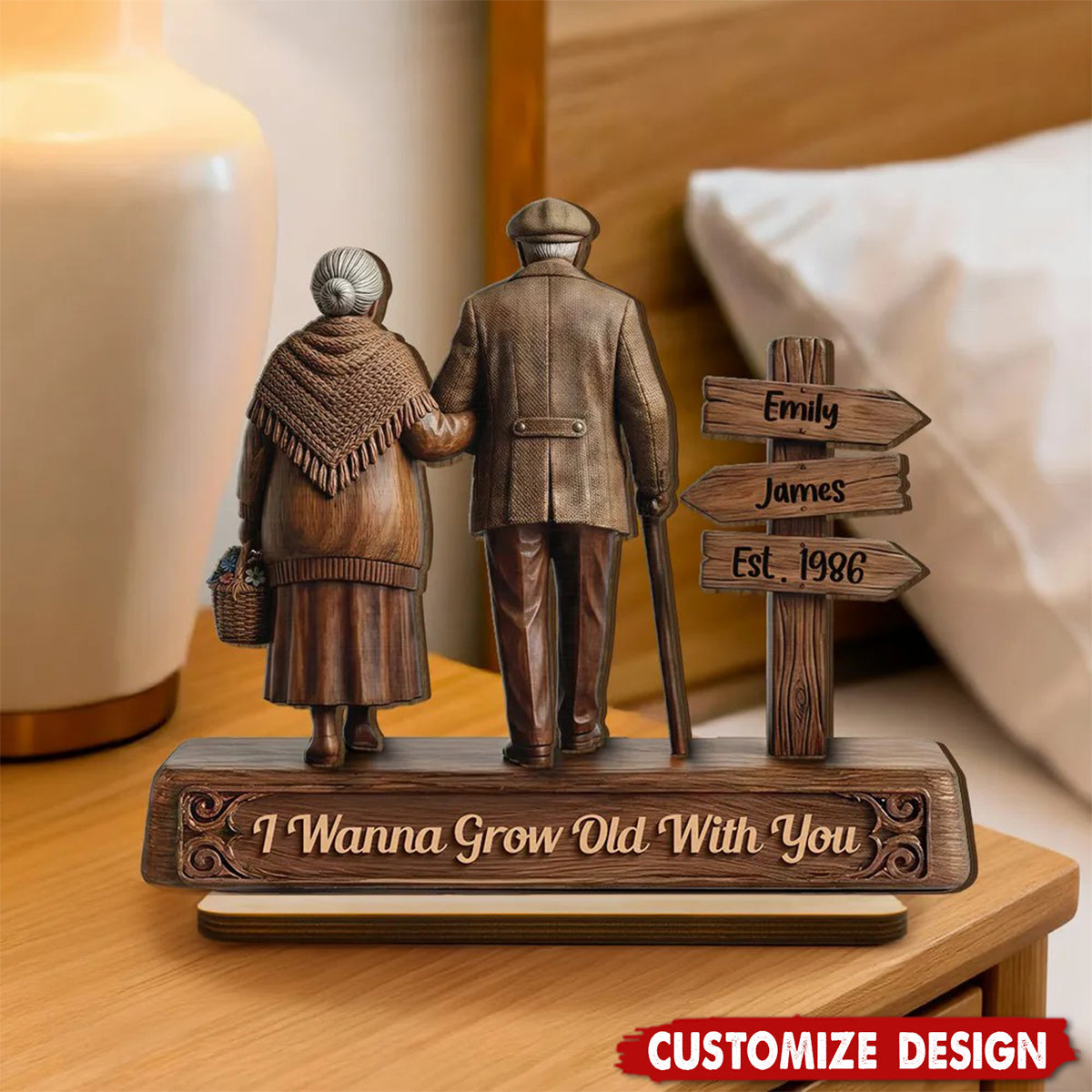 Personalized  Wooden Plaque -Gift for Couple