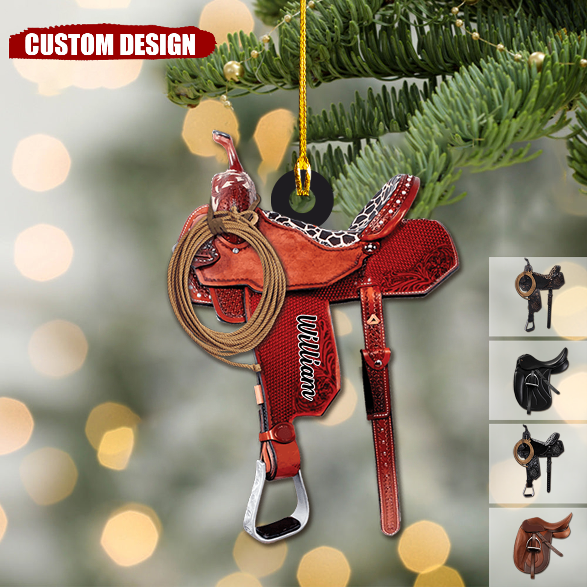 2024 New Release Personalized Horse Saddle Christmas Ornament-Gifts For Horse Lover