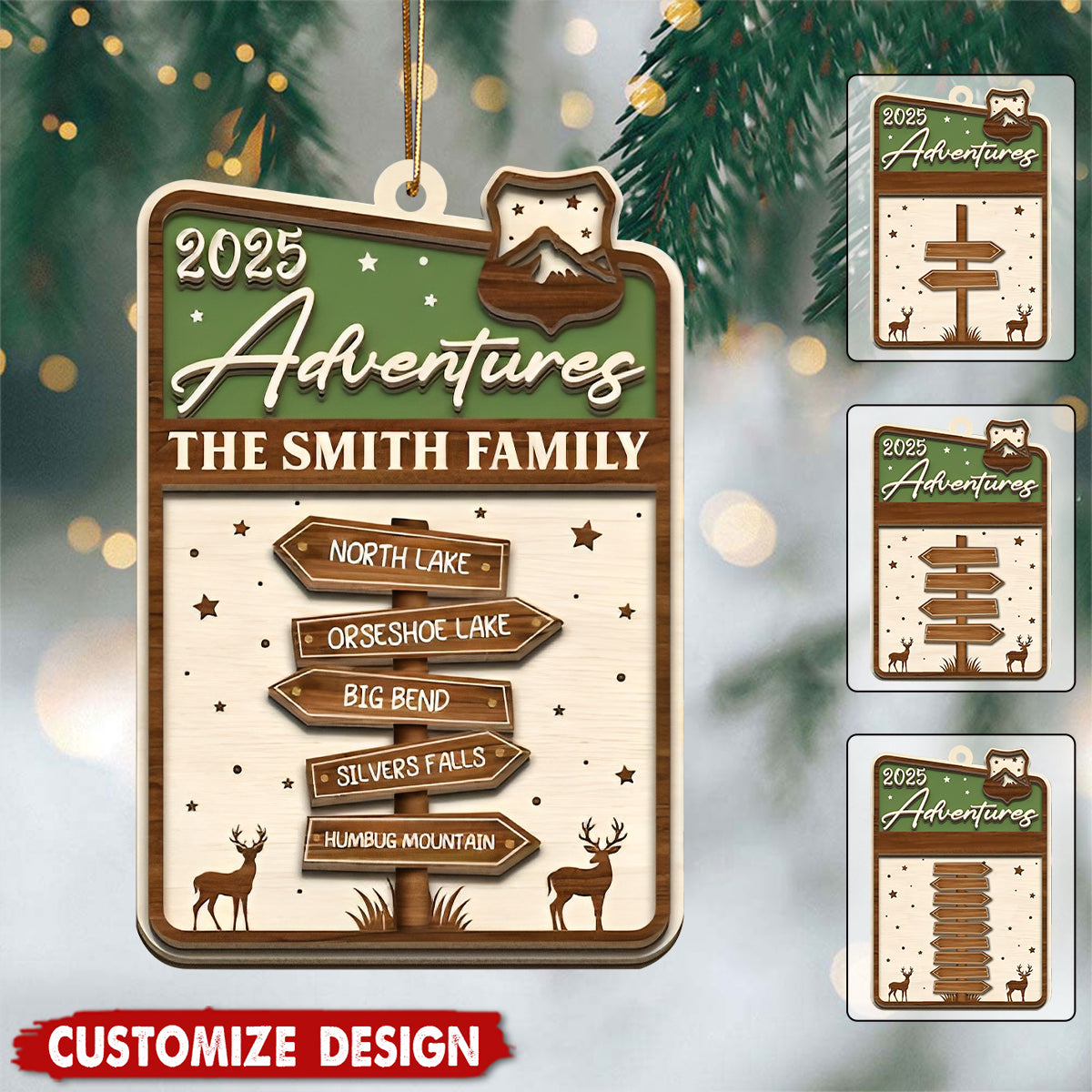 Personalized Family Adventure Christmas Ornament - Gift For Traveler