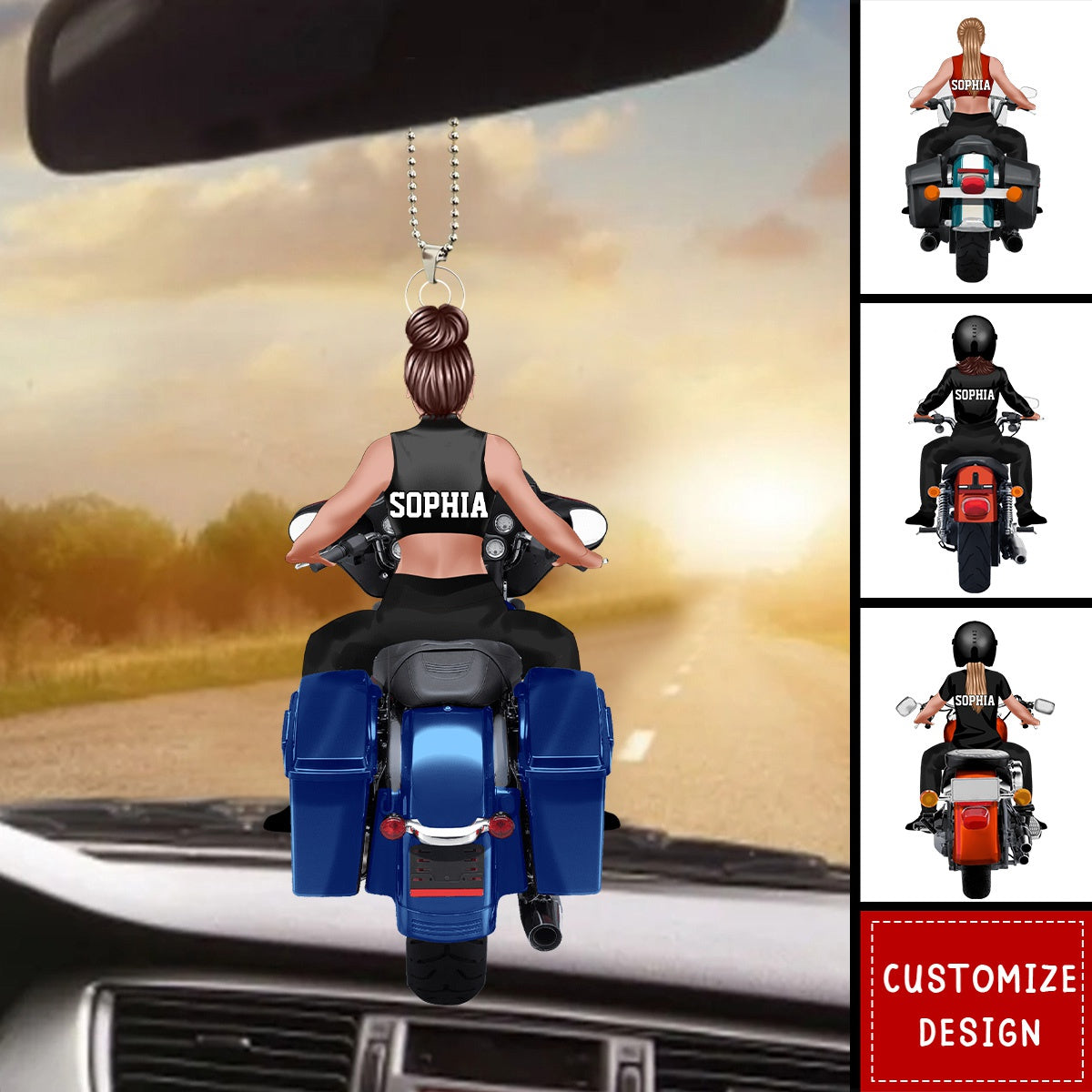 Personalized Motorcycle Girl Ornament - Best Gift For Bikers