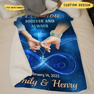 Love You Till The End - Couple Personalized Custom Blanket