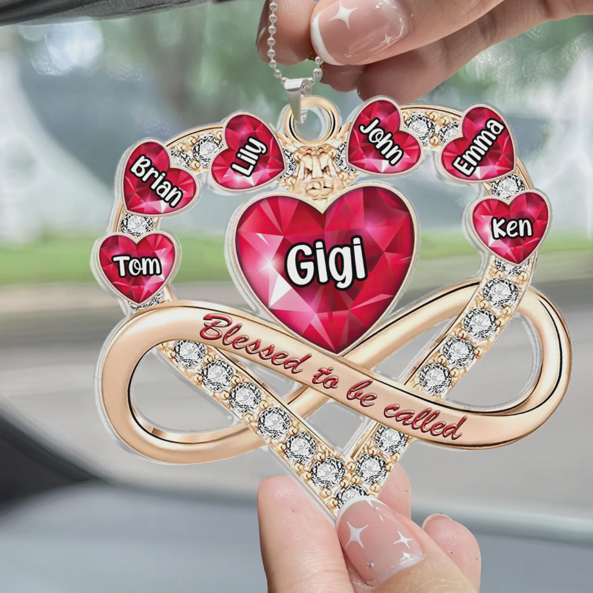 Blessed To Be Called Grandma Hearts - Personalized Acrylic Ornament