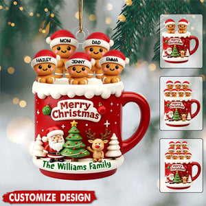 Personalized Ginger Family Acrylic Ornament - Gift For Your Family