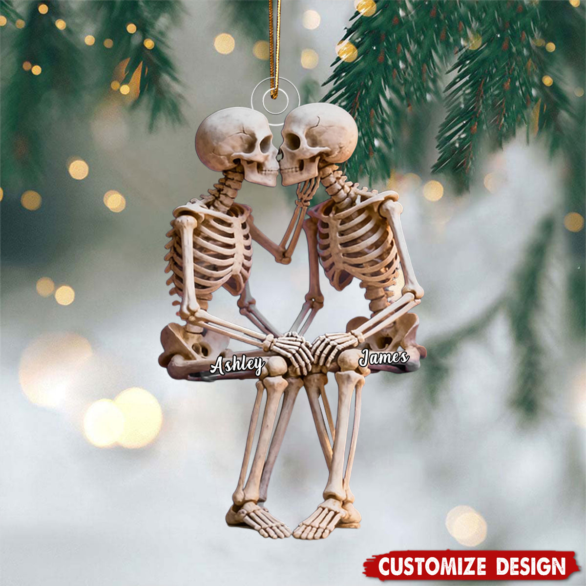 You & Me We Got This - Personalized Skull Couple Acrylic Ornament