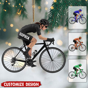Personalized Road Bike Cyclist Christmas Ornament - Gift for Cycling Enthusiast