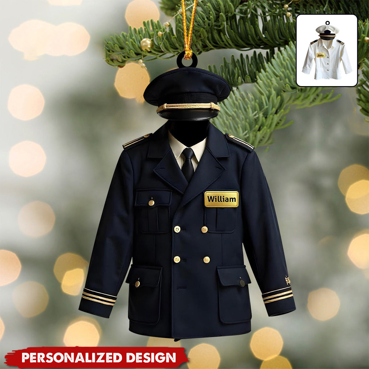 Personalized Pilot Uniform Christmas Ornament-Gift For Pilot-2024 New Release