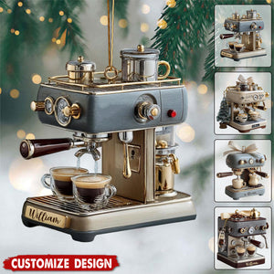 Personalized Coffee Machine Ornament