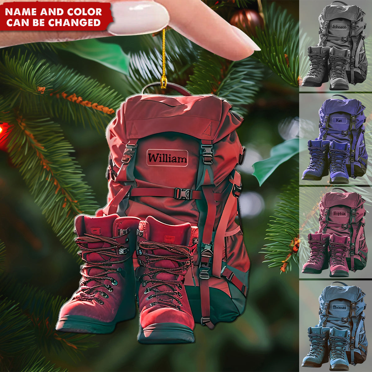 New Release Personalized Hiking Acrylic Christmas Ornament, Gift For Hiking,Camping Lovers