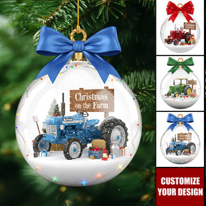 Farm Tractors Acrylic Ornament, Personalized Gifts For Christmas