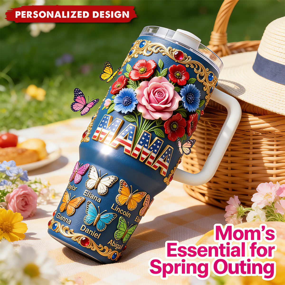 Personalized USA Grandma Mama Tumbler-Gifts For Grandma and Mama