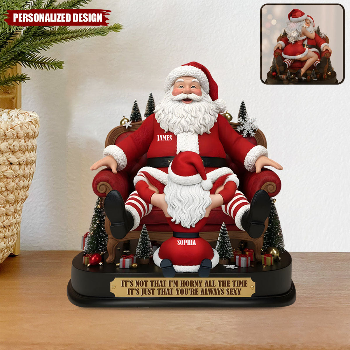 Santa Claus Funny Couple-Personalized Couple Acrylic Plaque