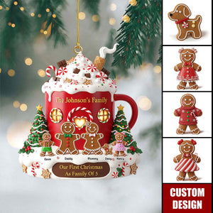 Personalized Gingerbread Christmas Family Ornament - Gift For Family