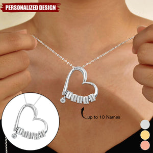 Personalized Name Hearts Christmas Necklace-Gift For Family