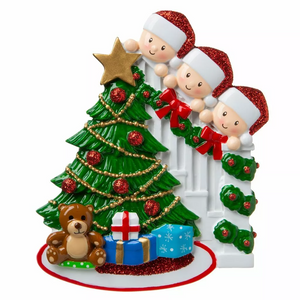 Personalized DIY Peeking Family Christmas Xmas Tree 3D Ornament