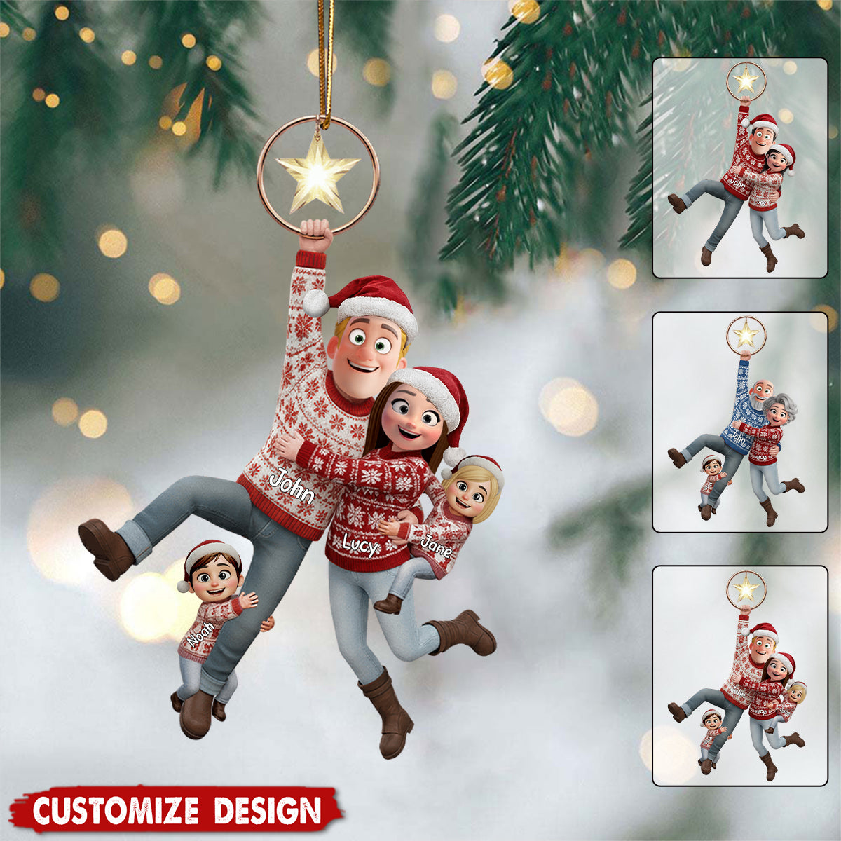 Fun Hanging Couple Ornament - Personalized Gifts For Couple