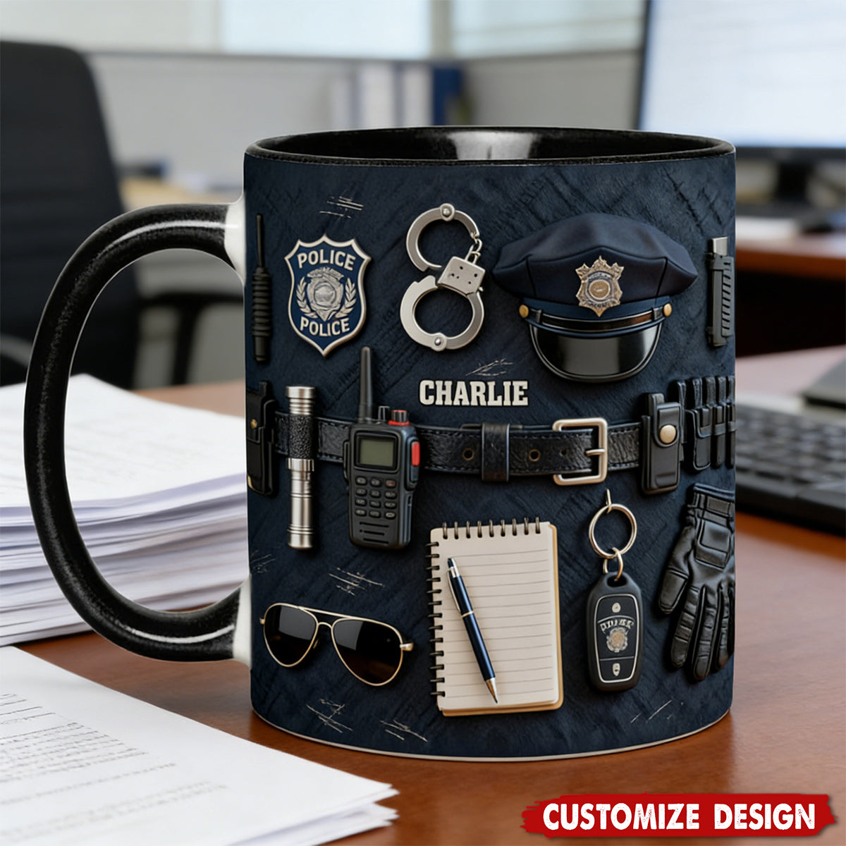 Police Officer - Personalized Police Officer Accent Mug