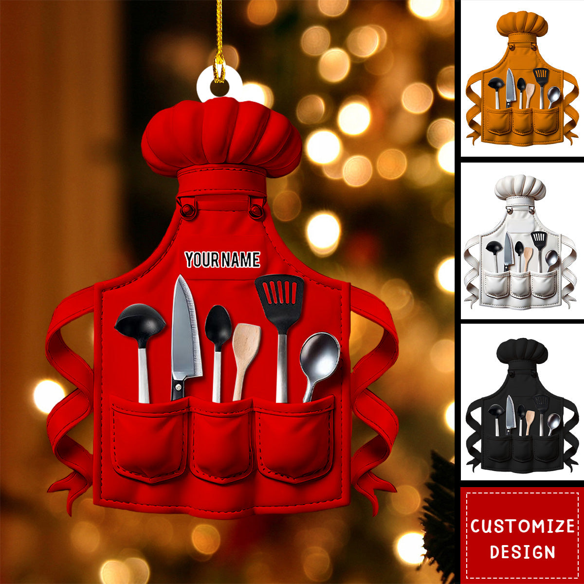 Personalized Chef Apron Ornament-Gift for Chef-2024 New Release
