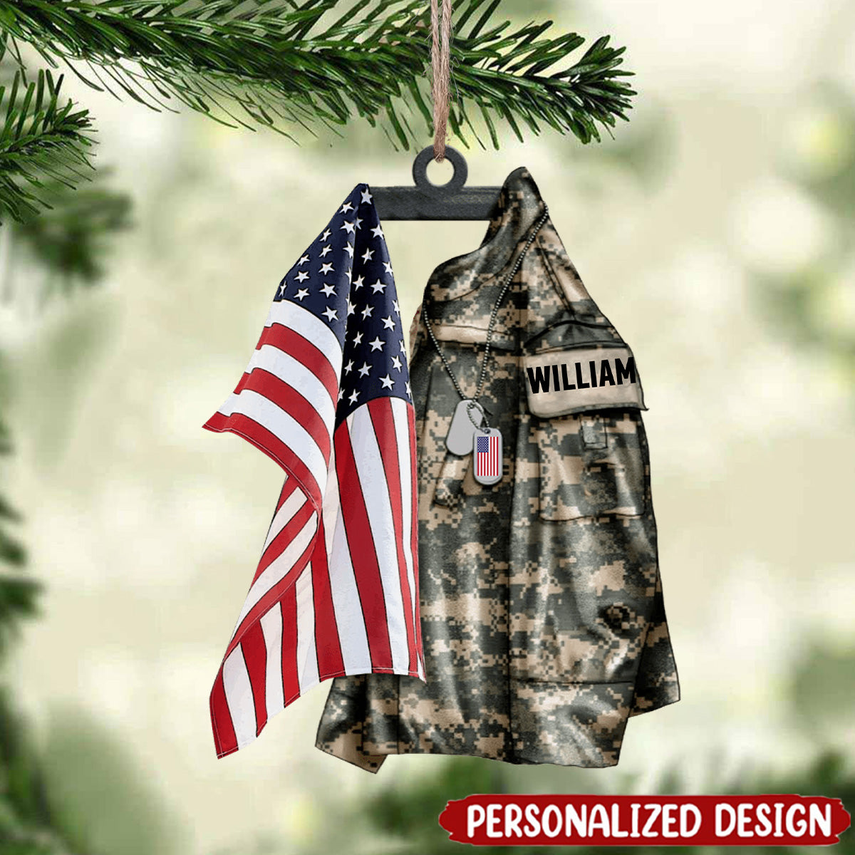 New Release U.S Airforce/Navy/Army/Marine Hanging Christmas Ornament