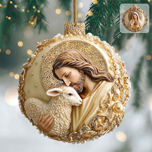 Personalized Our Lady of Guadalupe Roses Acrylic Christmas Ornament - Gift For Catholic