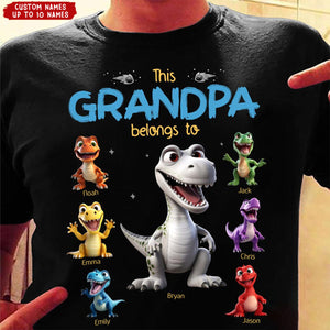 This Belongs To - Personalized Dinosaur T-shirt - Gift For Dad, Grandpa