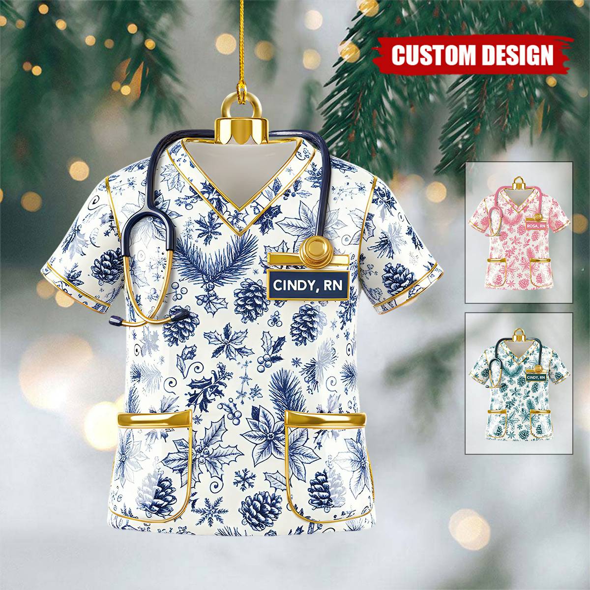 Personalized Scrubs Nurse Uniform Ornament - Gift For Nurse