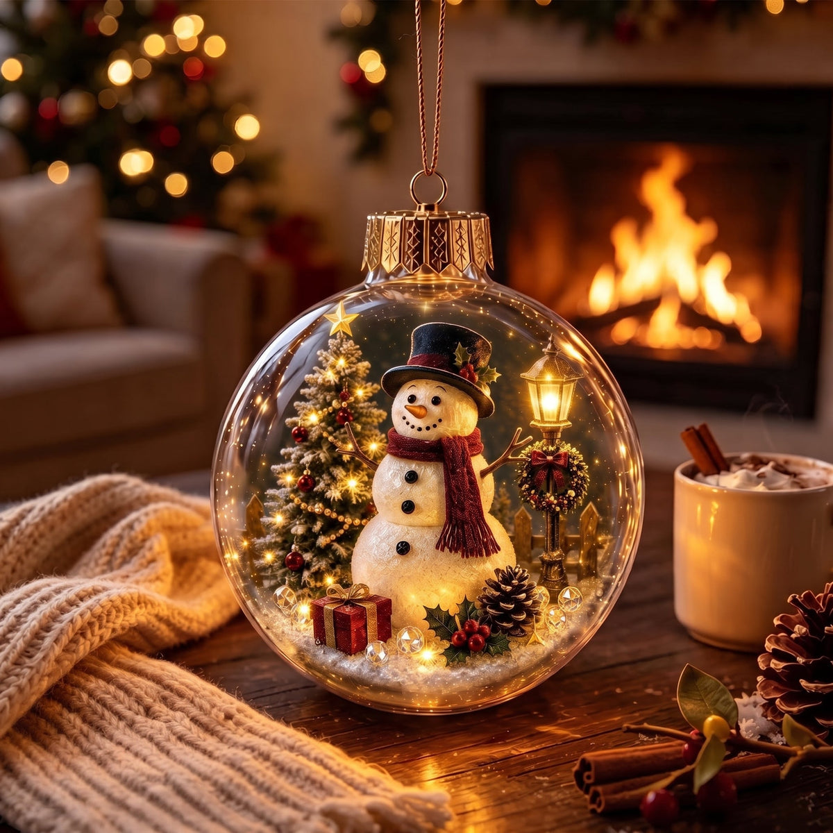 LiChristmas Globe Ornament, Santa Snowman Angel Reindeer Train