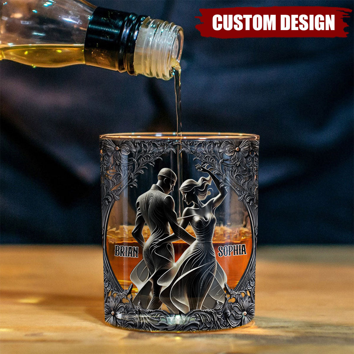 You & Me - Personalized Couple Whiskey Glass