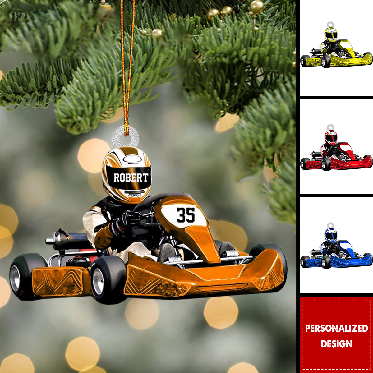 Personalized Race Car Ornament-Gift For Race Car Lovers