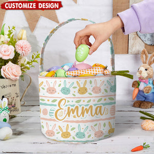 Personalized Easter Pattern Basket - Gift For Easter Lovers