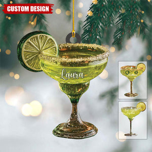 Personalized Margarita Cocktail Acrylic Christmas Ornament