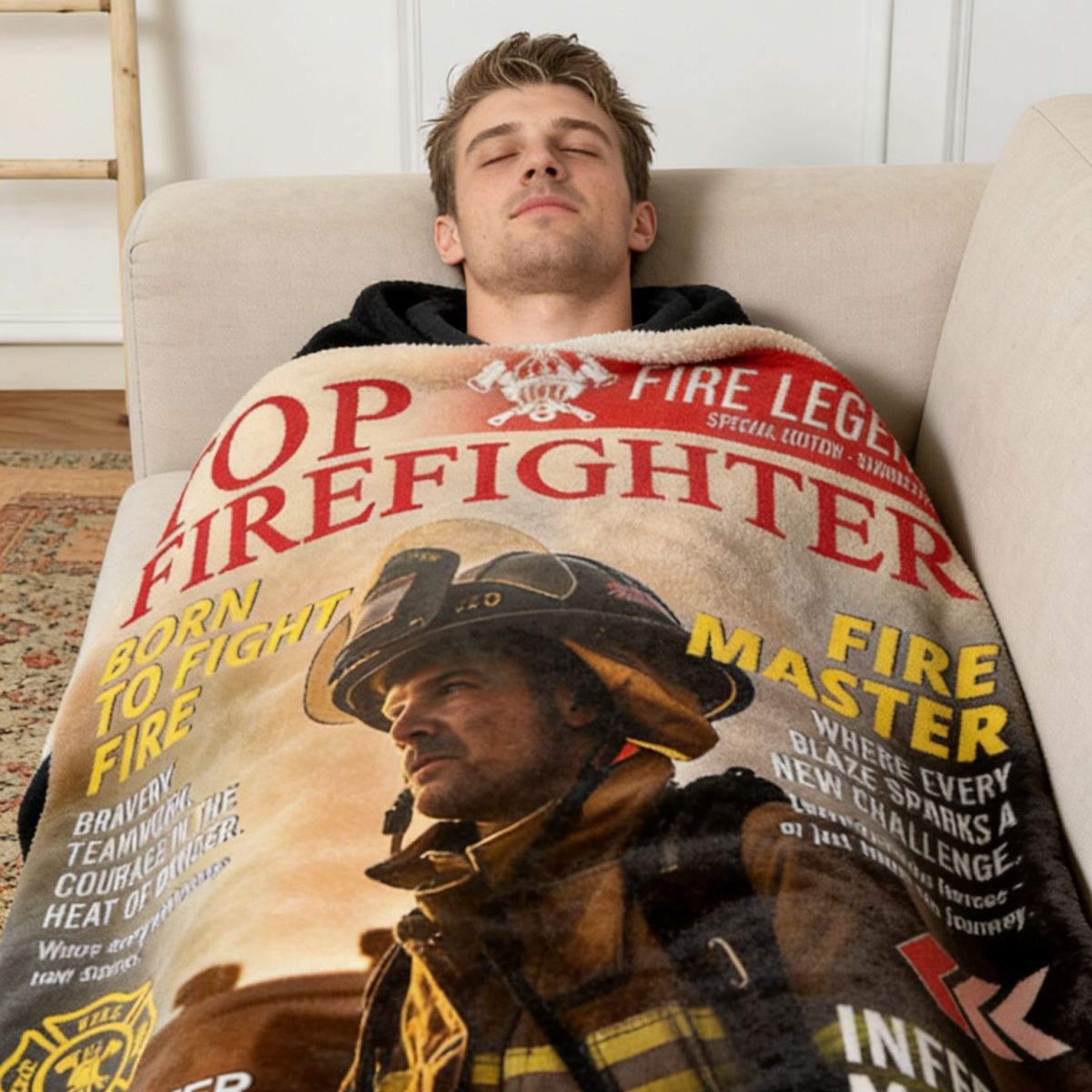 Personalized Firefighter Magazine Blanket-Fireman Retirement Gift