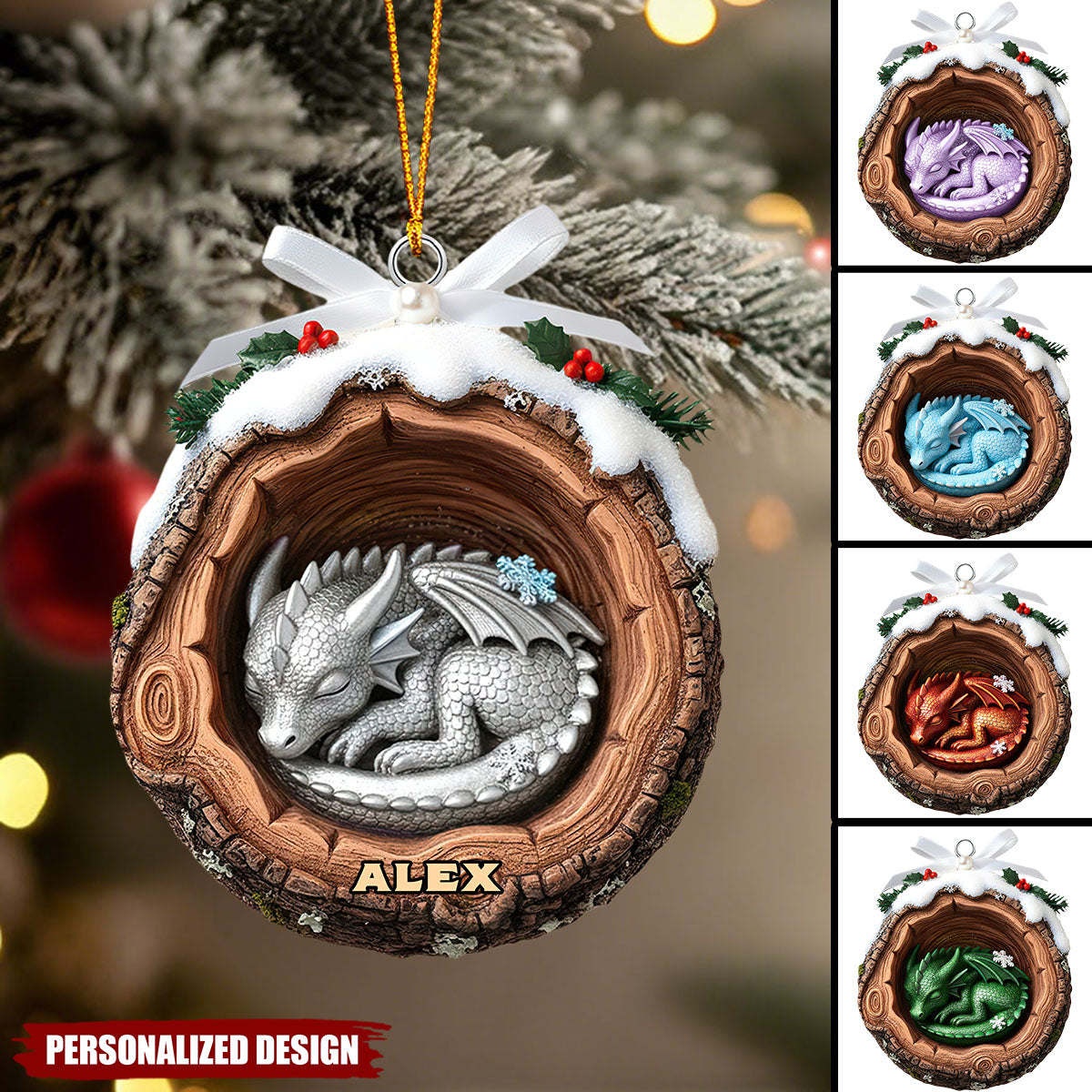 Personalized Baby Dragon Acrylic Christmas Ornament