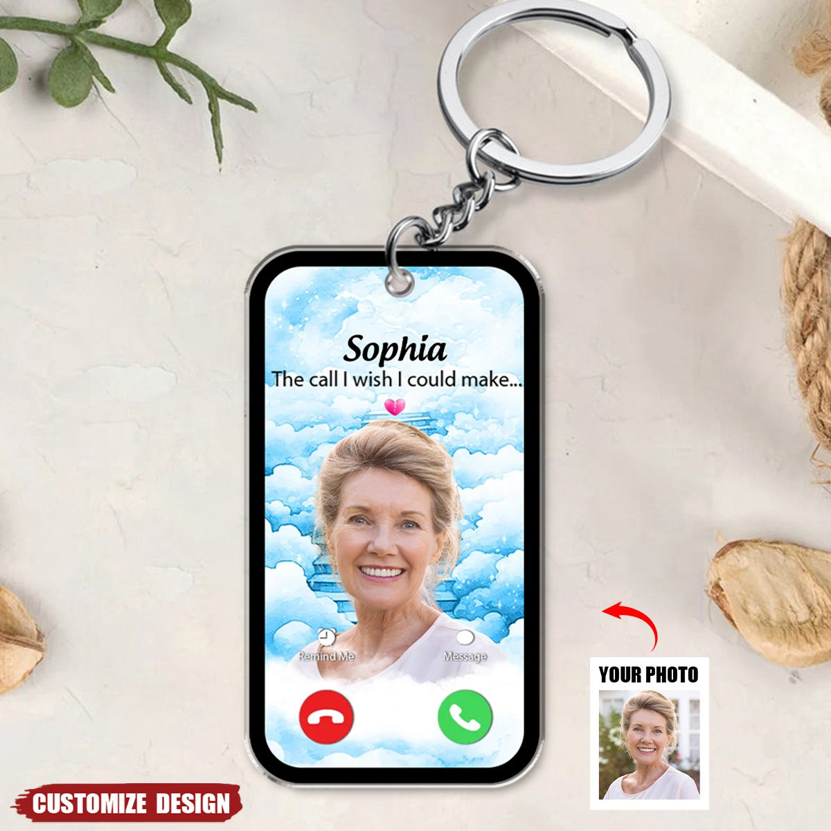 The Call I Wish I Could Take Memorial Gift Multiple Photos Inserted Personalized Acrylic Keychain