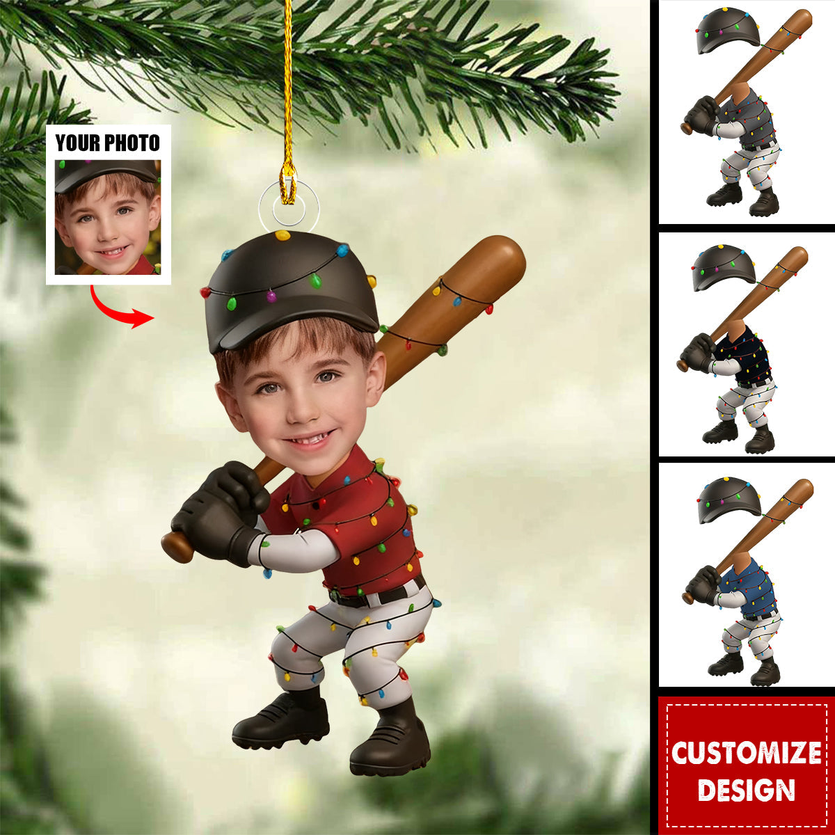 Personalized Baseball Kid Ornament-Unique Gift For Boys And Girls