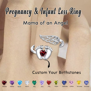 Personalized Sterling Silver Miscarriage Ring-Memorial Losing Gifts