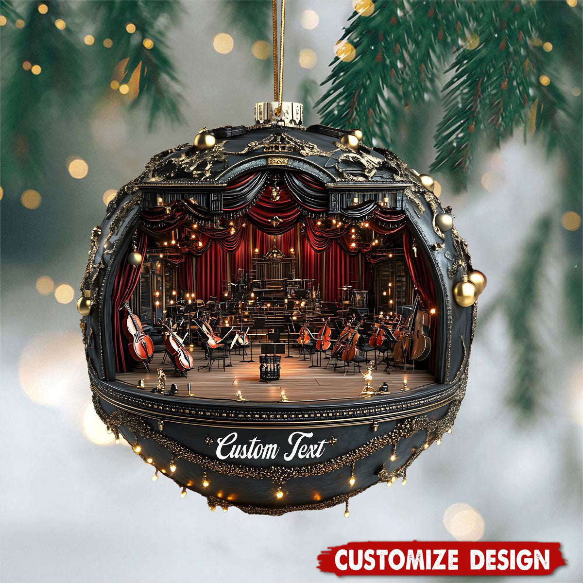 Personalized Concert Hall Christmas Ornament - Gift For Music Enthusiast Gift