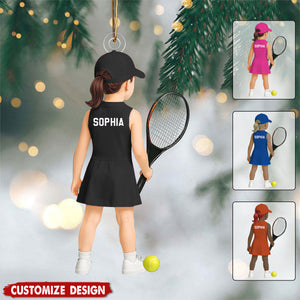 Personalized Kid Tennis Player Ornament - Gift for Kids