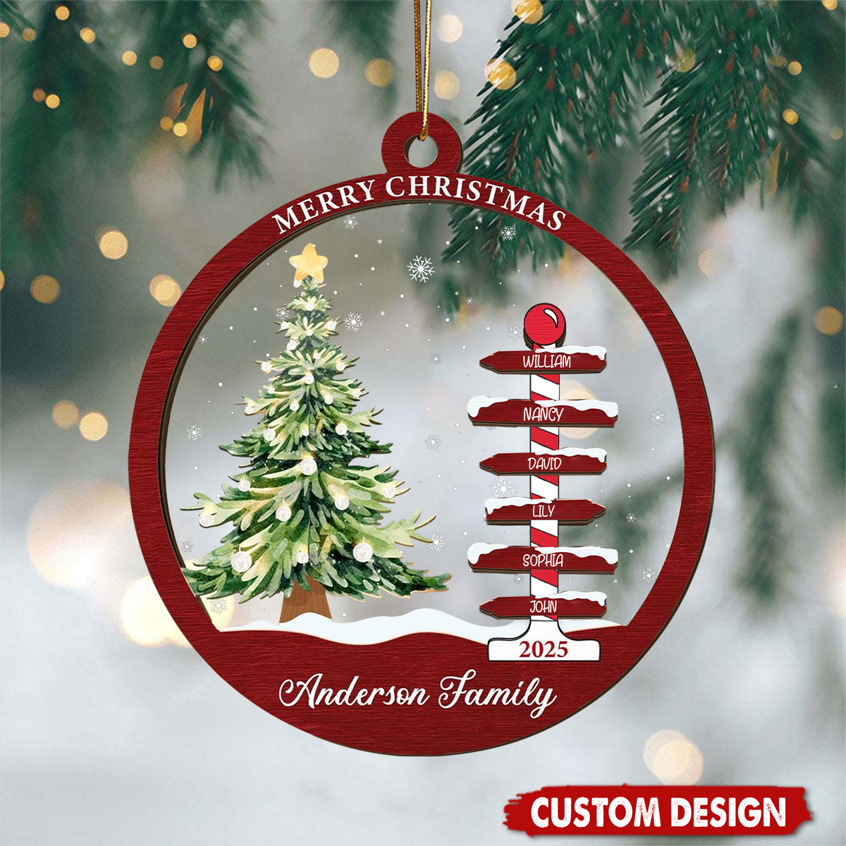 Personalized Family Tree Christmas Ornament - Gift For Your Family