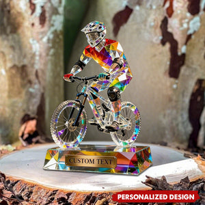 Personalized Stained Glass Mountain Bike Acrylic Plaque