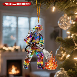 Proud Firefighter - Personalized Firefighter Acrylic Ornament