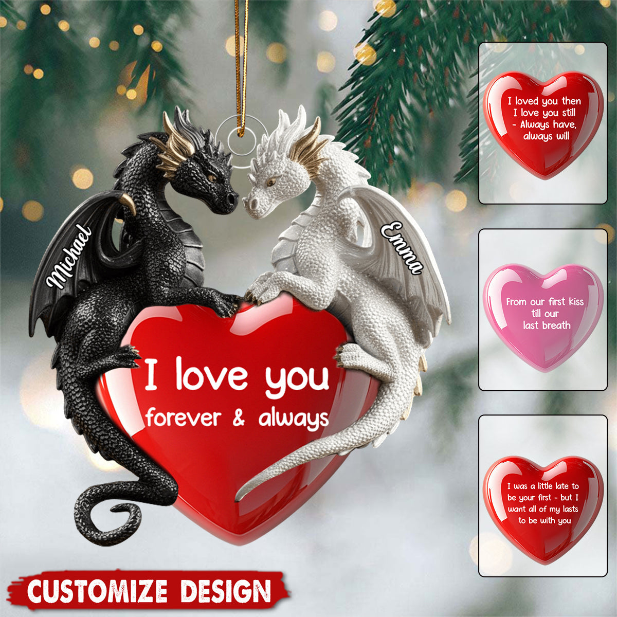 You & Me We Got This - Personalized Dragon Ornament - Gift For Couple