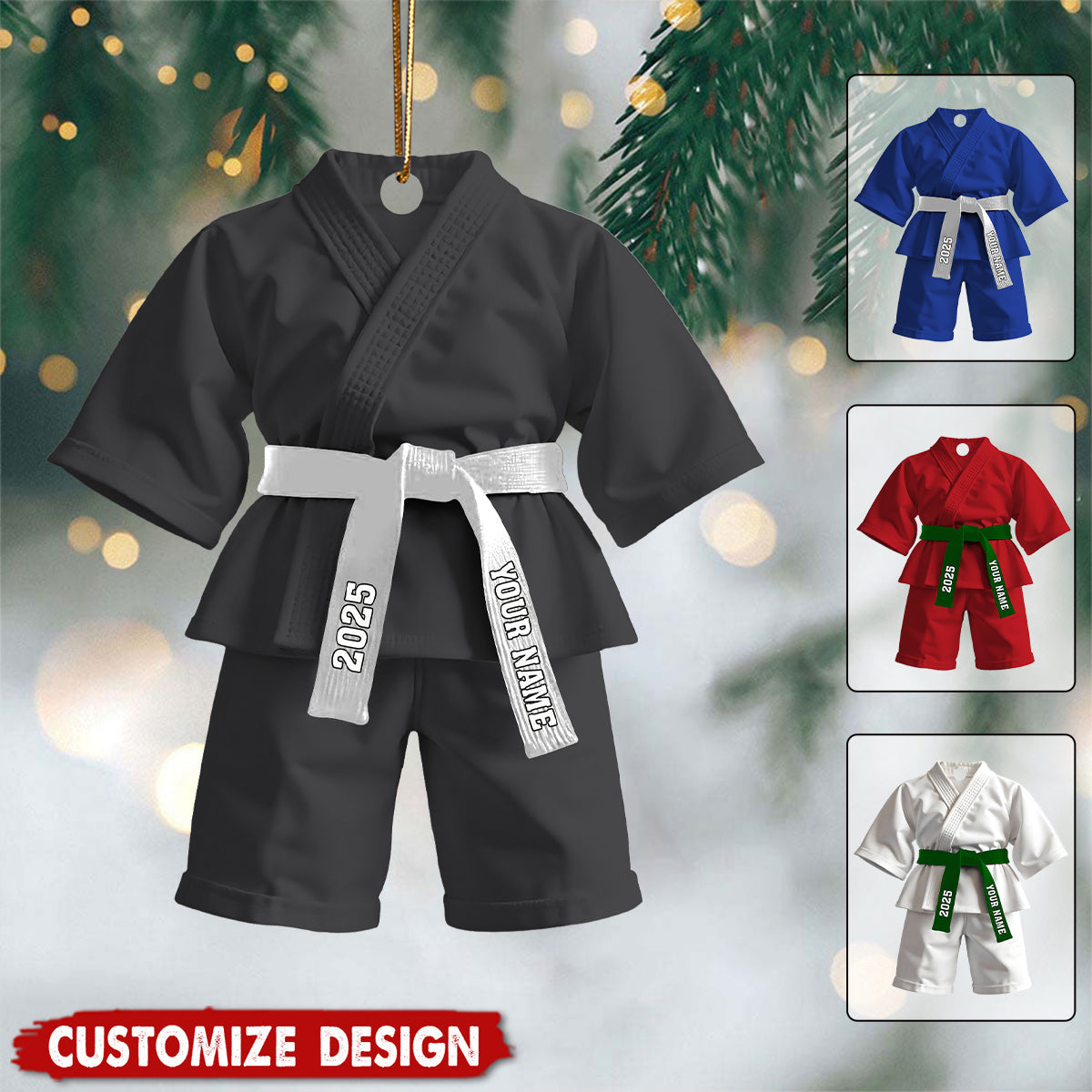 New Release - Personalized Black Belt Christmas Ornament - Jiu-Jitsu,Karate Gift