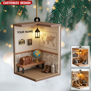 Personalized Travel Ornament - Gift For for Travelers
