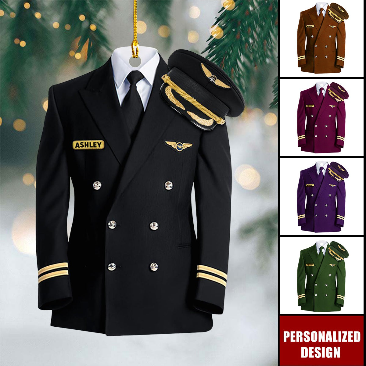 Personalized Pilot Uniform Ornament-Gift For pilot