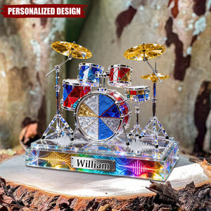 Personalized Stained Glass Drum Set Acrylic Plaque