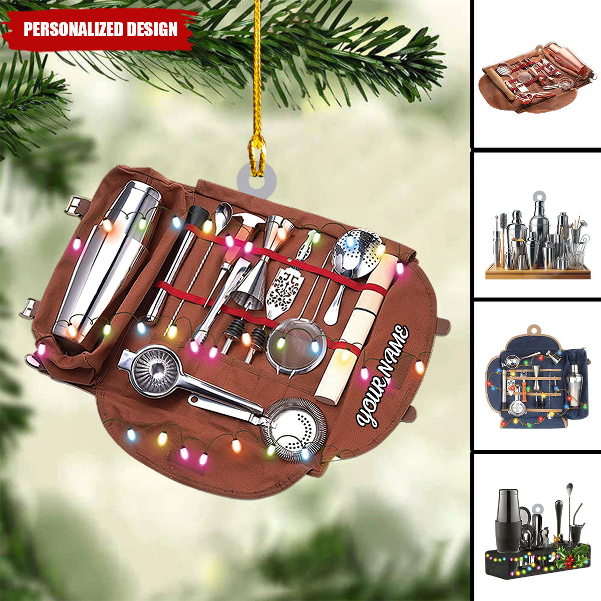 2024 New Release Personalized Alcohol Drink Shaker Ornament