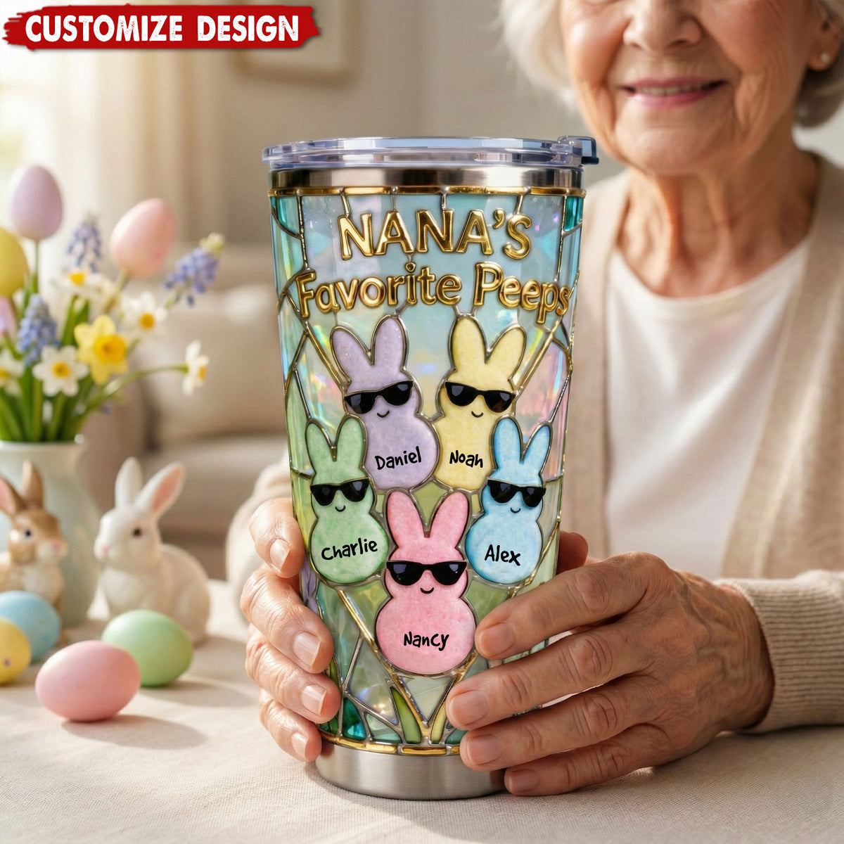 Easter Bunny 20oz Tumbler - Personalized Gifts For Grandma, Mom Tumbler