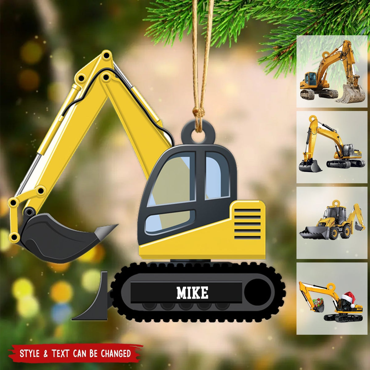 Personalized Excavator Heavy Equipment Christmas Ornament - 2024 New Release